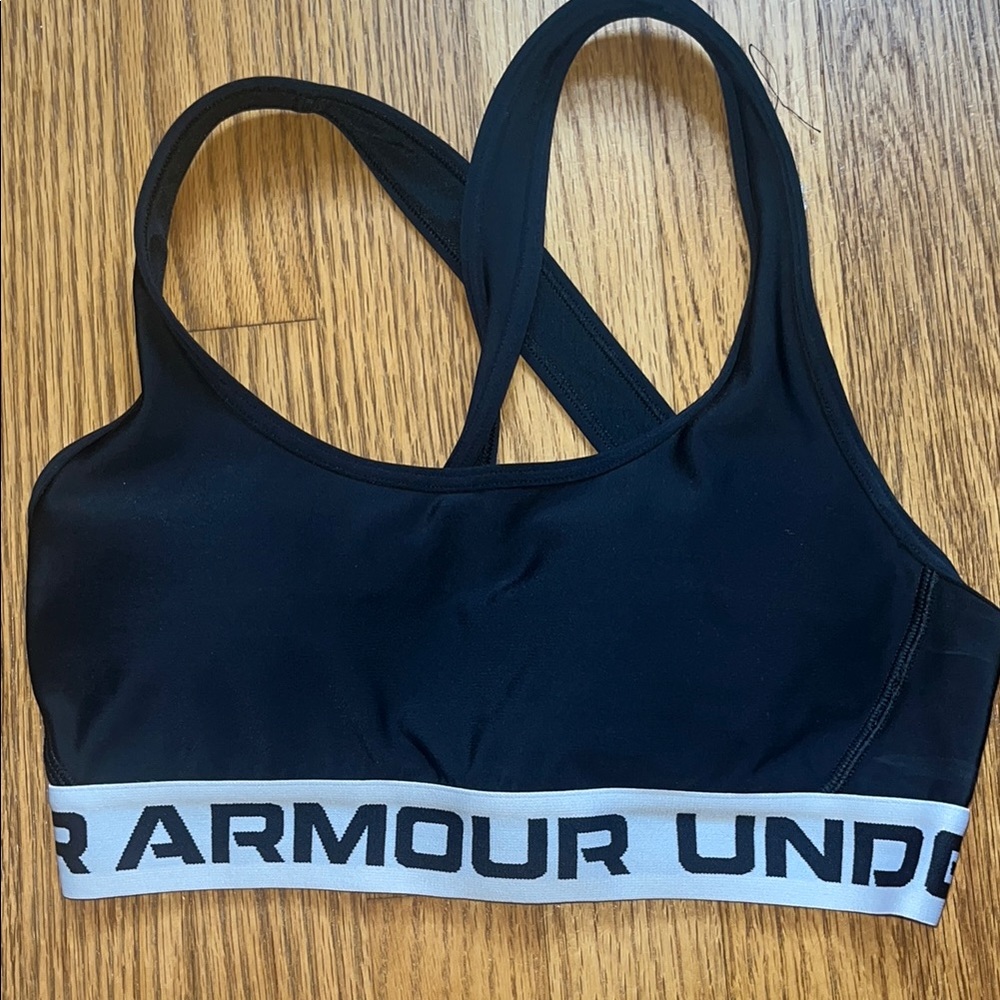 Under Armour Black Sports Bra with Crossed Straps